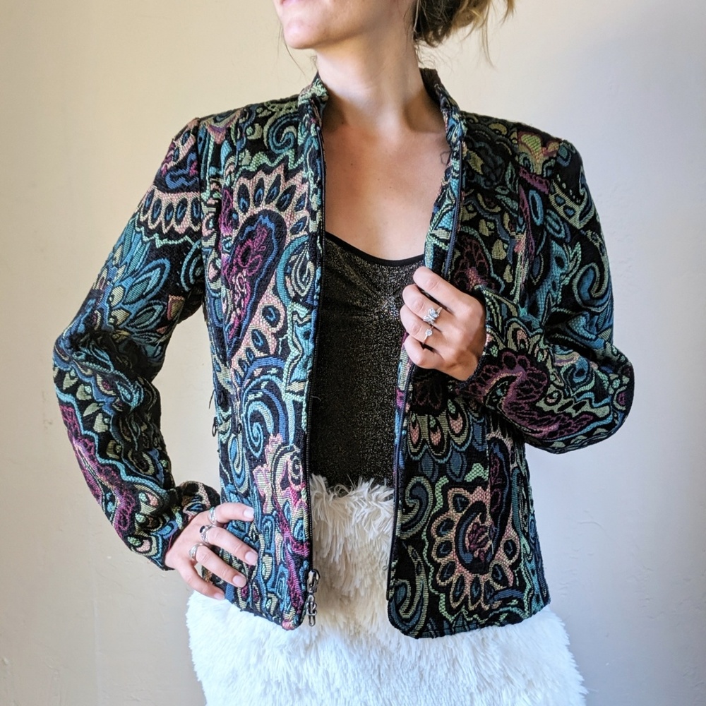 Vintage *Rare* Matty + Maxx Tapestry Zip Jacket